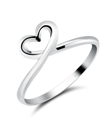 Twisted Heart Silver Ring  CSR-64